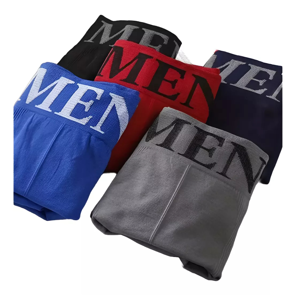Kit Com 4 Cuecas Boxers Lisas Masculinas De Microf