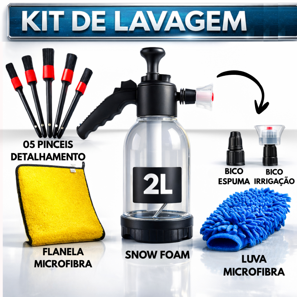 Kit Automotivo Pulverizador Snow Foam Manual Lavad