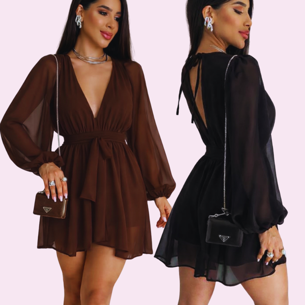 Vestido  Macaquinho Feminino Crepe Fluido Elegante