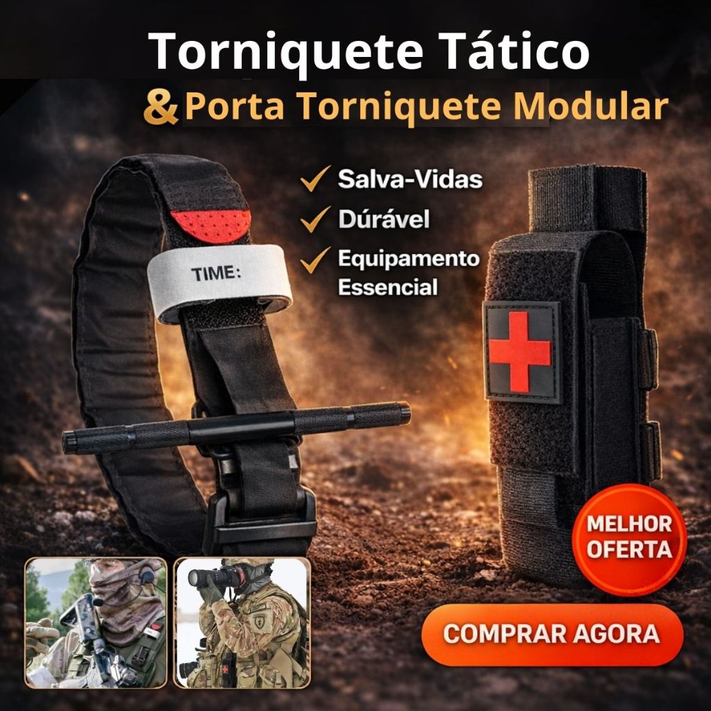 Kit Torniquete Tático Aph Metal Porta Torniquete 