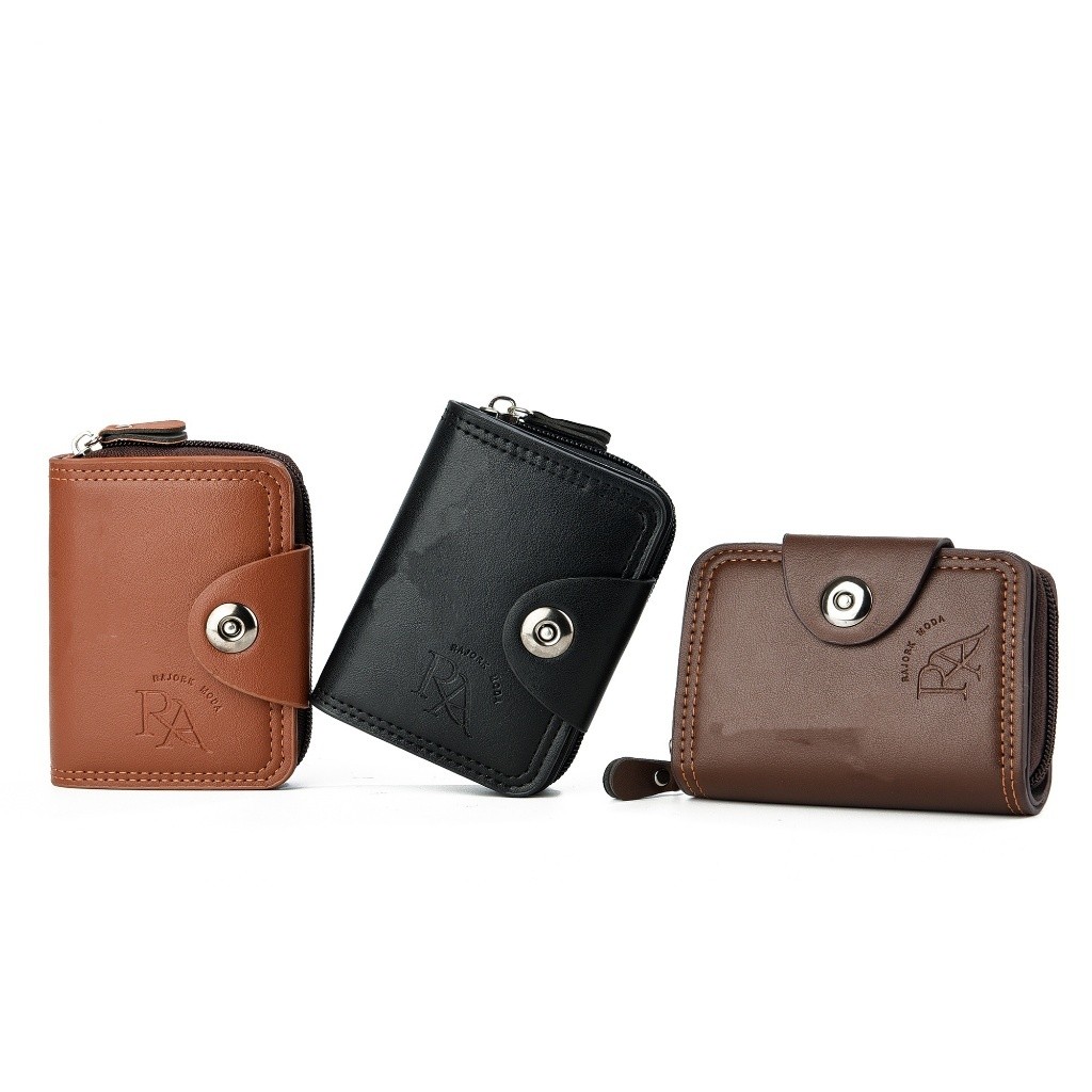 Carteira Masculina Com Zíper Porta-Moedas E Cart