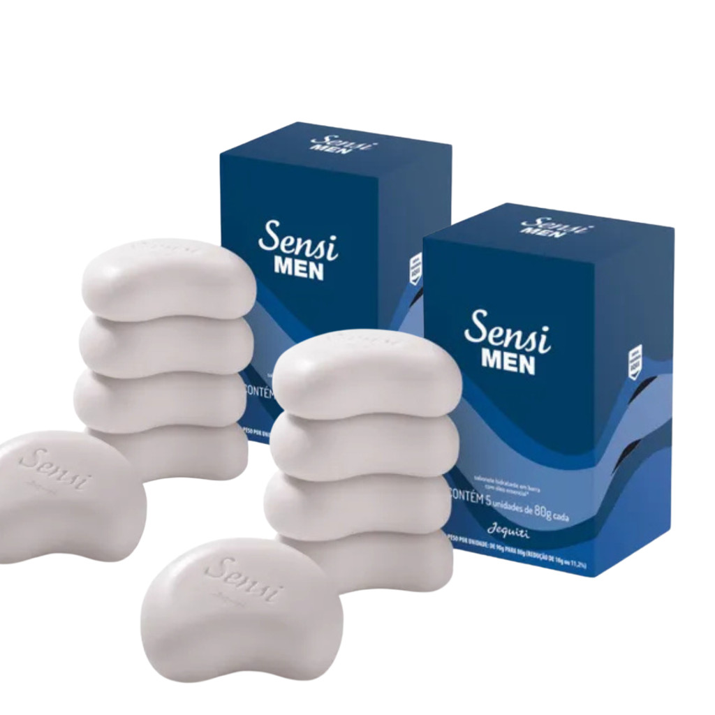 KIT 2CX Sabonete Hidratante Em Barra Sensi Men 5x9