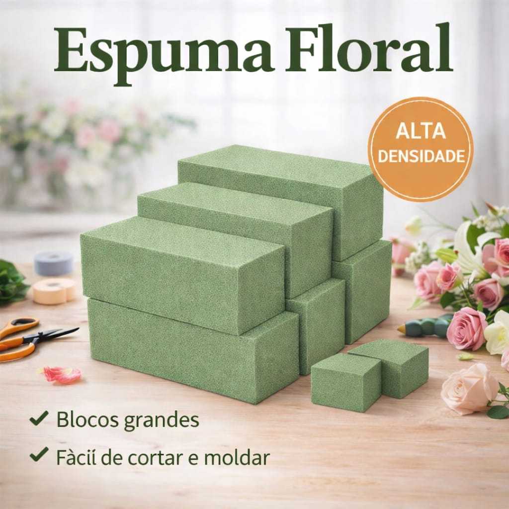 Kit 6 Espumas Floral 23 x 10 x 6,9cm Arranjo de Fl
