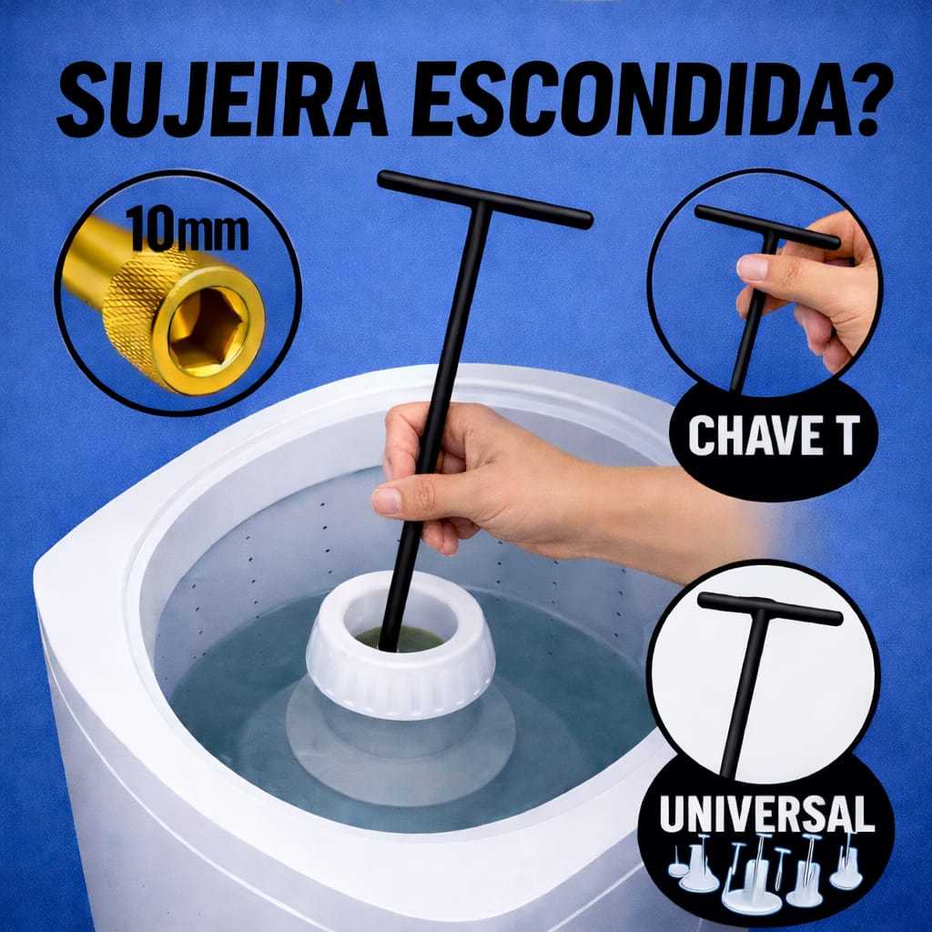 chave T Longa 10mm para Abrir Agitador Maquina de 