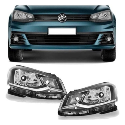 Farol Gol Voyage G7 2016 A 2020 Simples Negra Fris