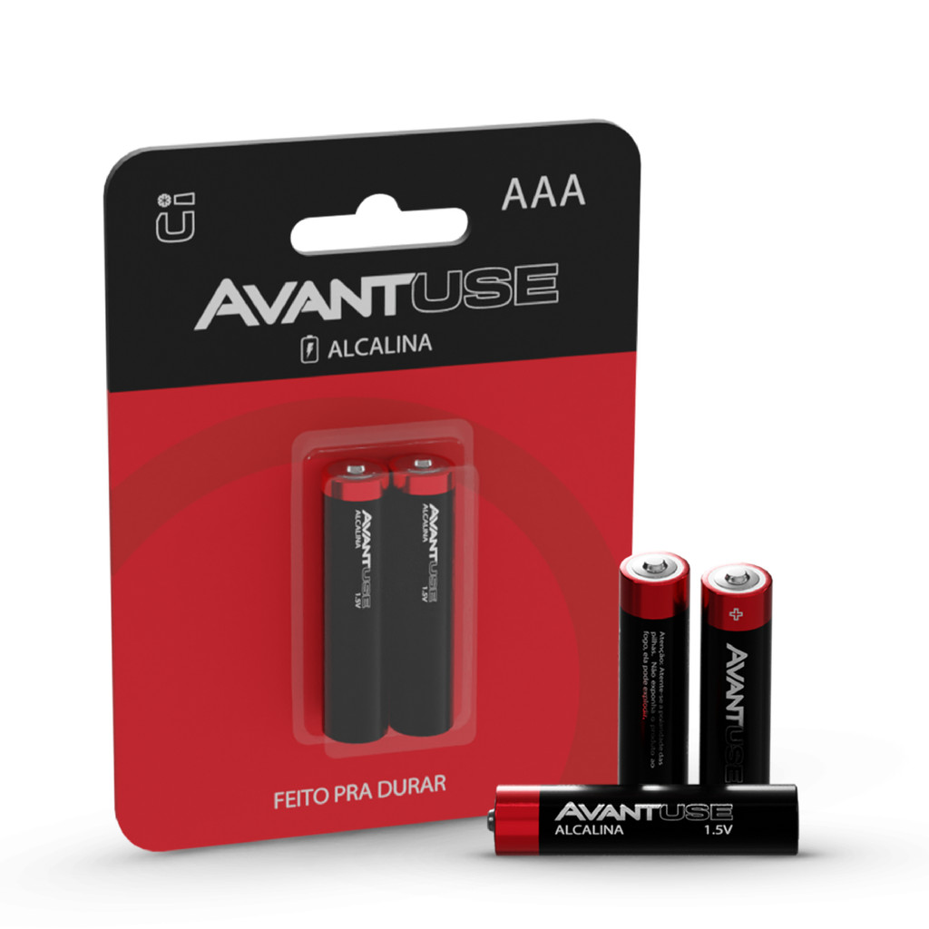 Kit 2 Pilhas Alcalina AAA Palito 1.5V Avant Use