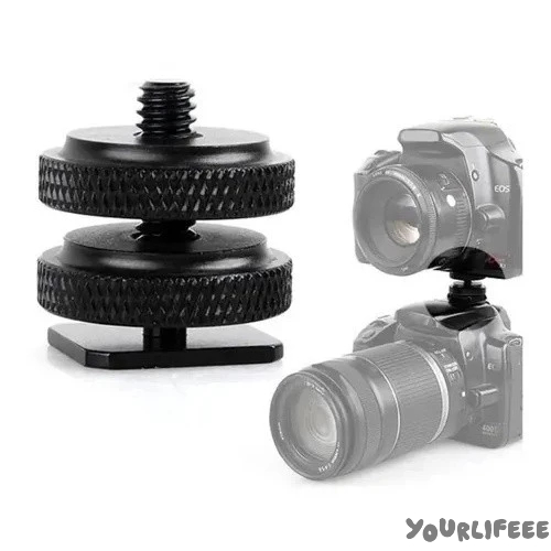 Adpatador Sapata Flash Iluminador Microfone Duas T