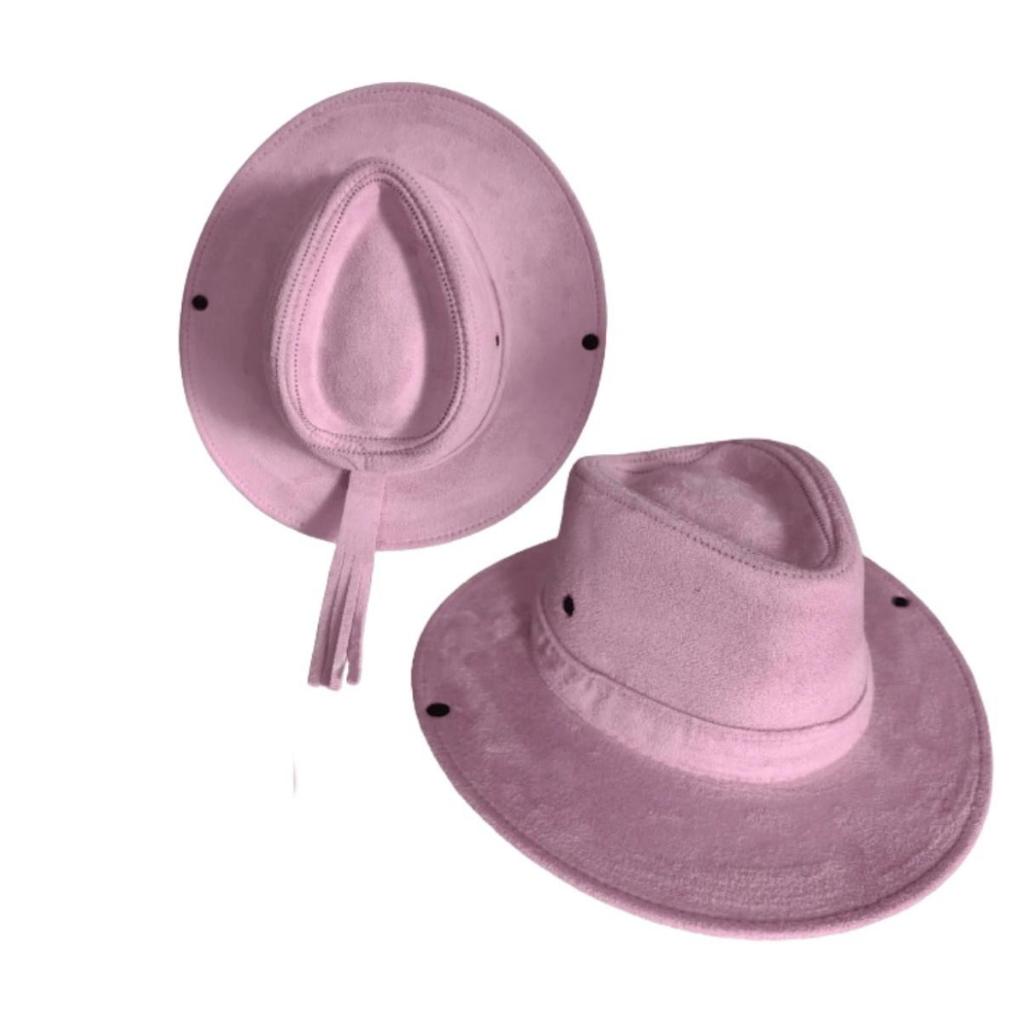 Chapéu Infantil Feminino Rosa ou Pink em Camurça