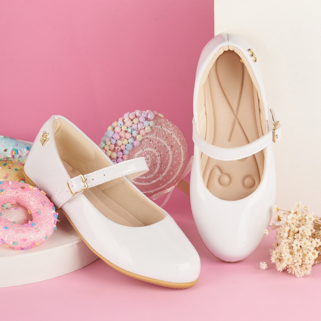 Sapatilha Infantil Menina Bebe Feminina Verniz Con