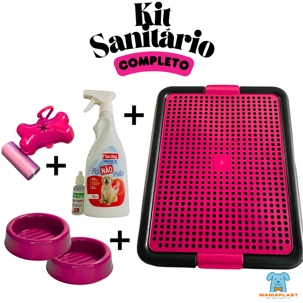 Kit Sanitário Canino + Educador Xixi Sim Xixi Nã