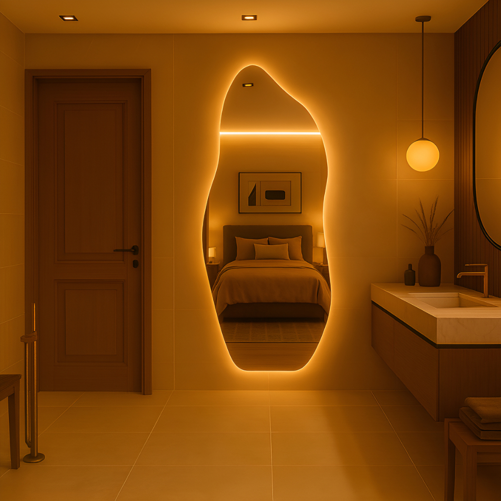 Espelho Orgânico Led 150x40cm 170x50cm Luz Branco