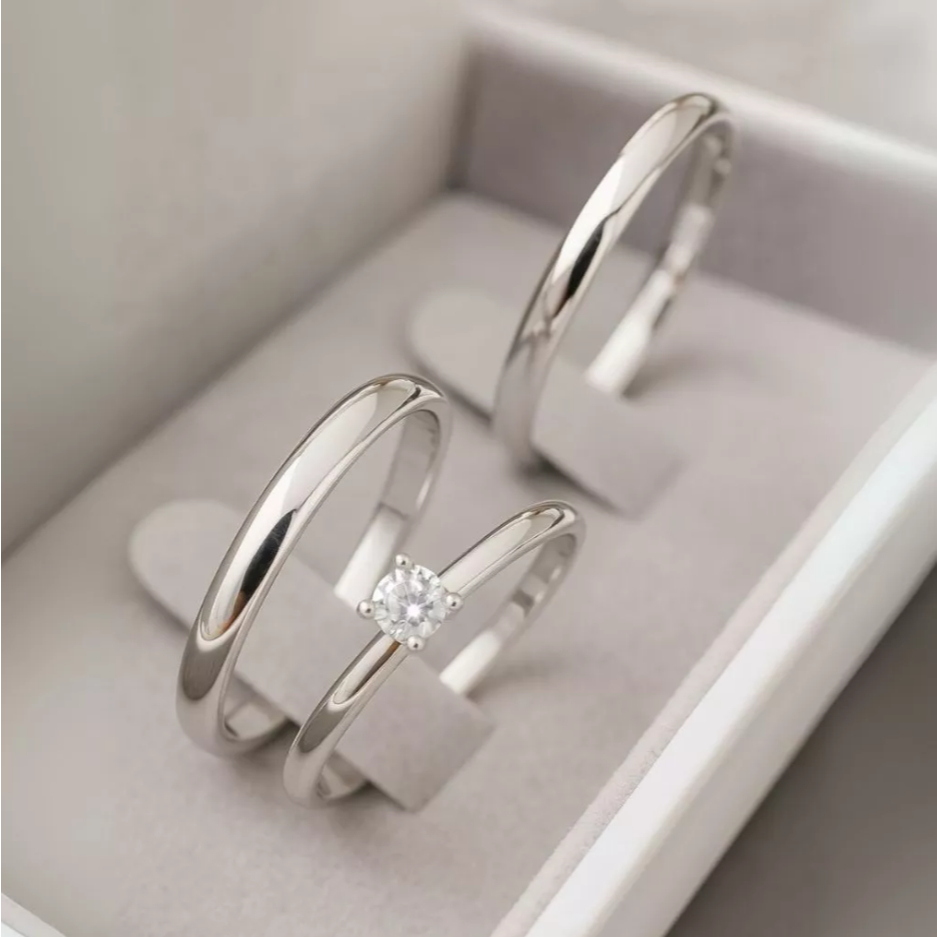 Aliança de Namoro Aço Inox Fina 2mm Lisa Anatôm