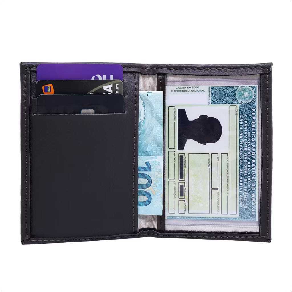 Carteira Masculina/Feminino Slim Porta Cartão CNH