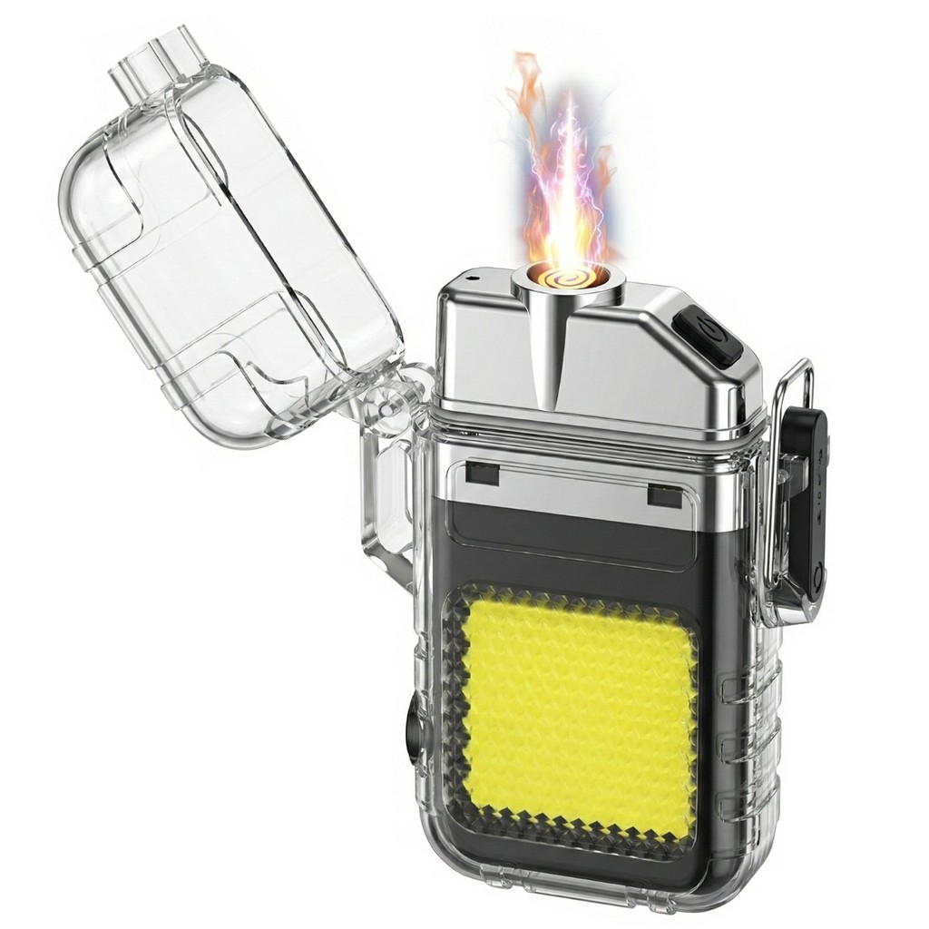 Isqueiro com Lanterna LED Forte Recarregável USB 