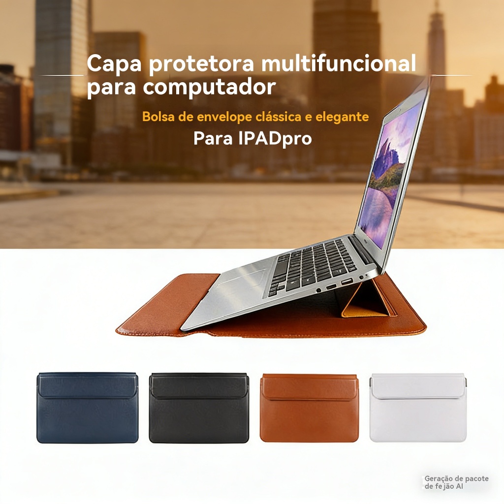 Bolsa Multiuso Saco de Manga Macbook Couro PU com