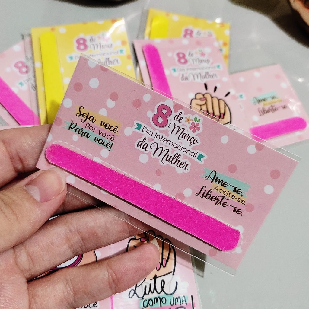50 ou 100 Mini Lixas de Unha com Cartão  Mimo e B