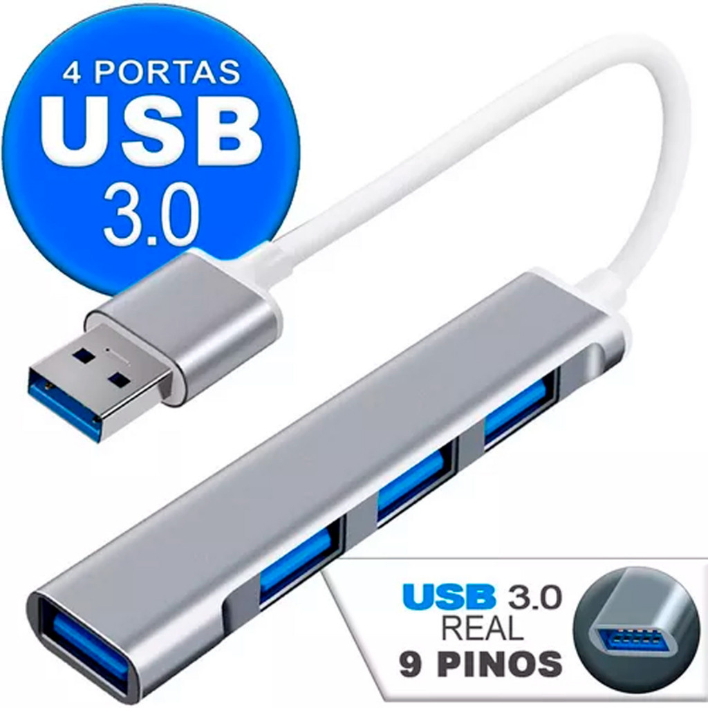 Hub Usb 3.0 4 Portas 5 Gbps Super Rapido Mouse Tec