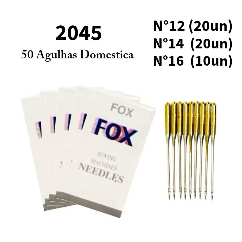 Kit 50 Agulhas Domesticas 2045 Diversos Tamanhos 1