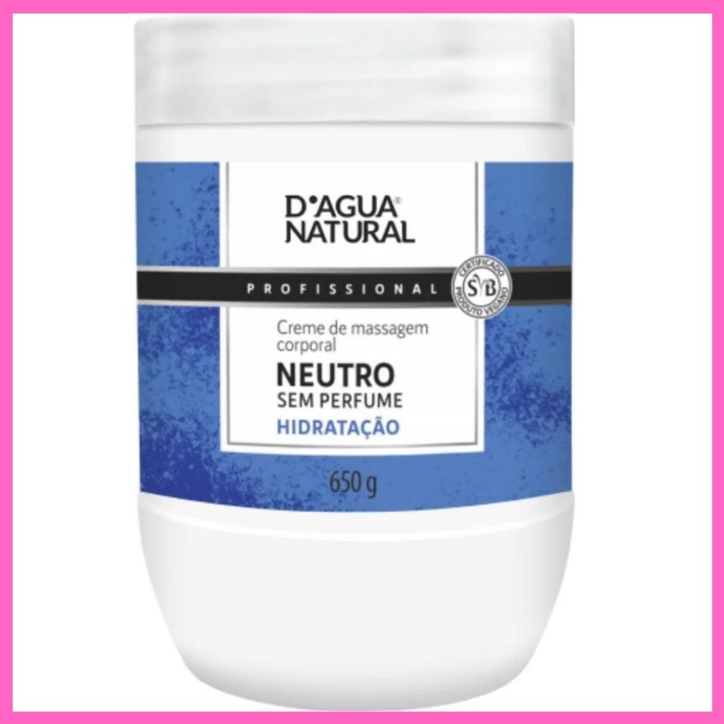 Creme De Massagem Corporal  Dágua Natural Neutro 