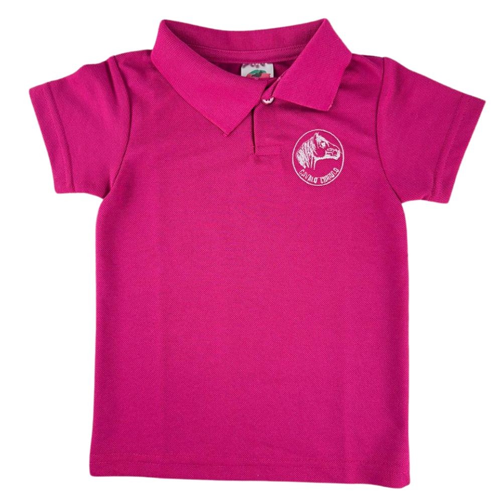 Polo Infantil Malha Piquet Manga Curta Com Botão