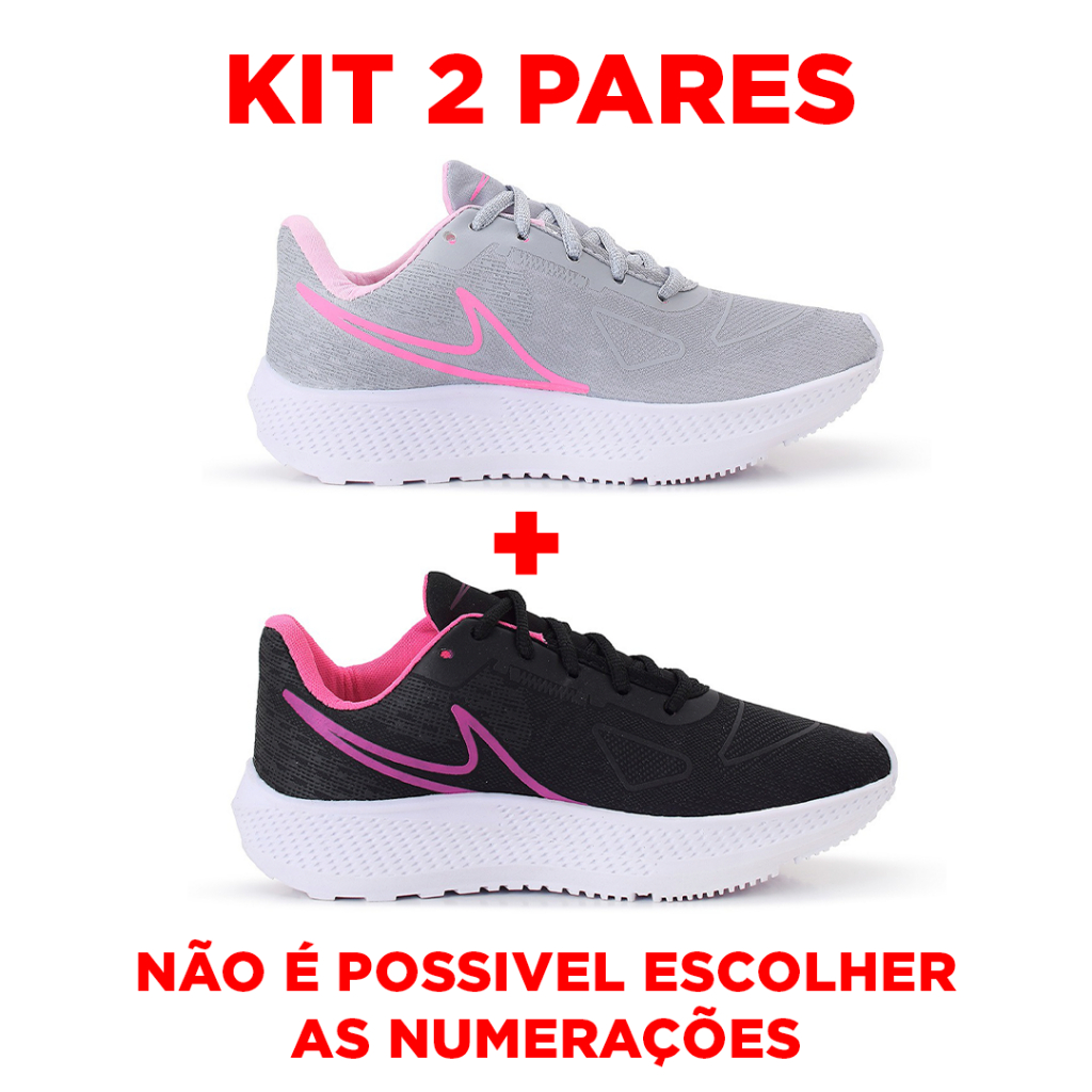 Kit 2 Tênis Feminino Academia Confortável 34 ao 