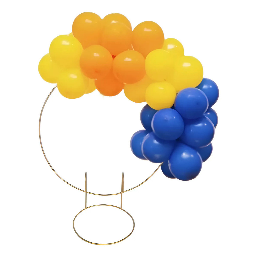 Arco De Mesa Pé Redondo Dourado Festa Bexiga Mini