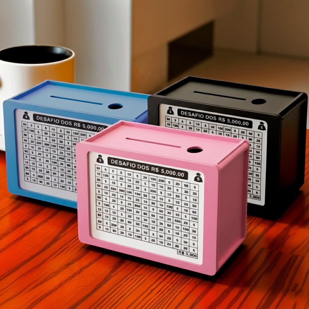 Caixa Cofre Desafio Woodbox Cofrinho Caixa de Dinh