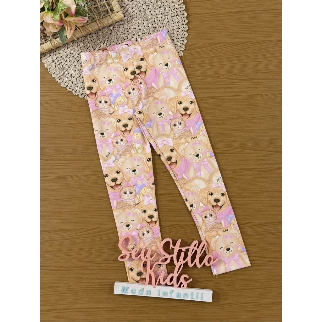 Calça Legging Infantil Kukiê Inverno Rosa Ursinh