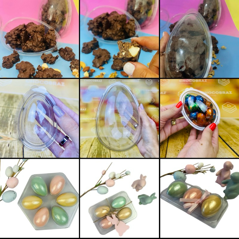 Kit 5~50 Blister Ovo De Páscoa Transparente 50g 1