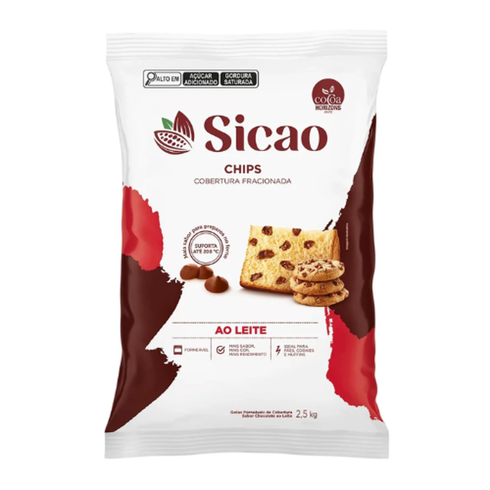 Chips Cobertura Ao Leite 2,5kg – Sicao