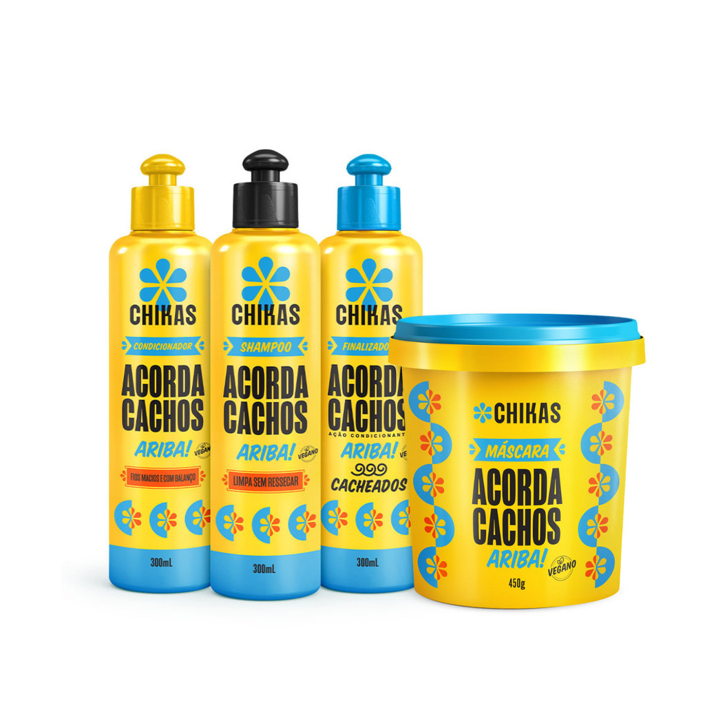 Kit Acorda Cachos Shampoo Condicionador e Finaliza