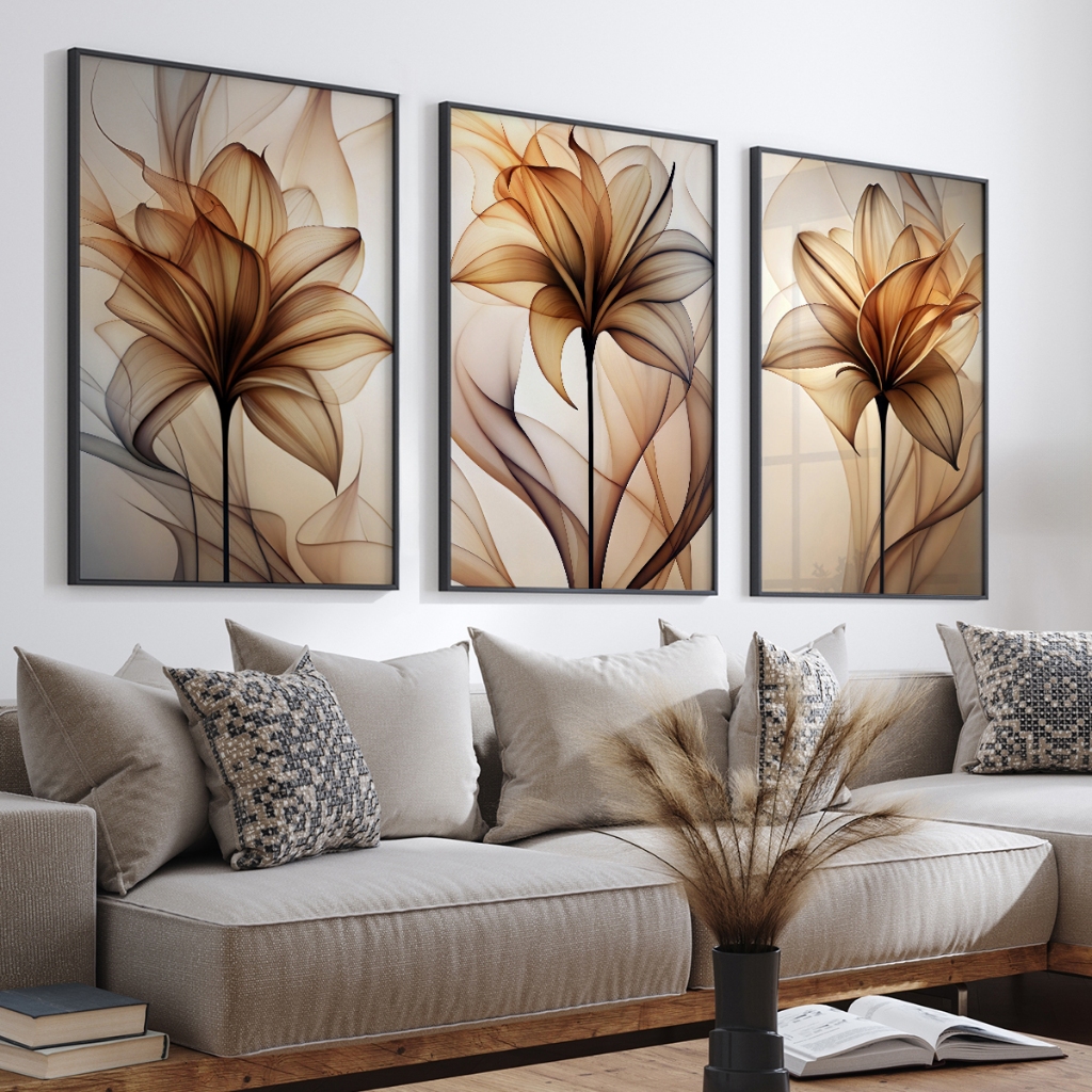 Quadro Decorativo Floral Contemporâneo Moldura 50