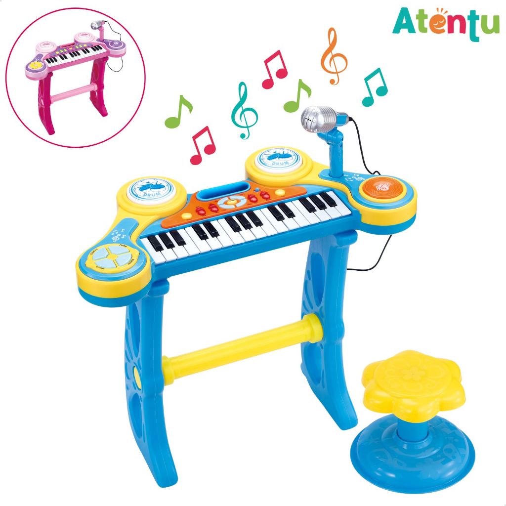 Piano Teclado com Microfone Infantil Instrumento C
