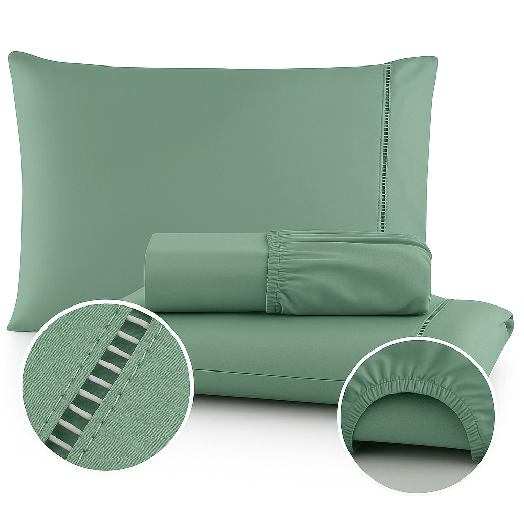 Kit Jogo de Lençol Ponto Palito 400 fios Berço 2