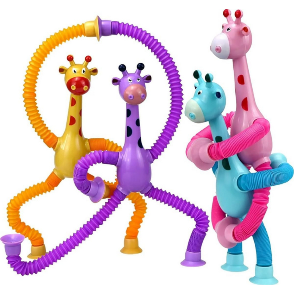 Kit 1/2/4 Girafas Estica E Gruda Pop It Tubo Brinq