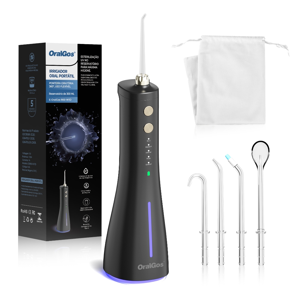 OralGos Irrigador Bucal Portátil+Esterilização 