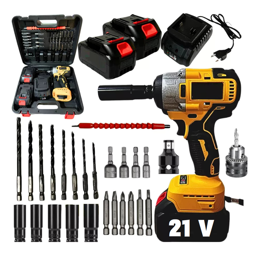 Parafusadeira Furadeira E Chave De Impacto 21V E 2