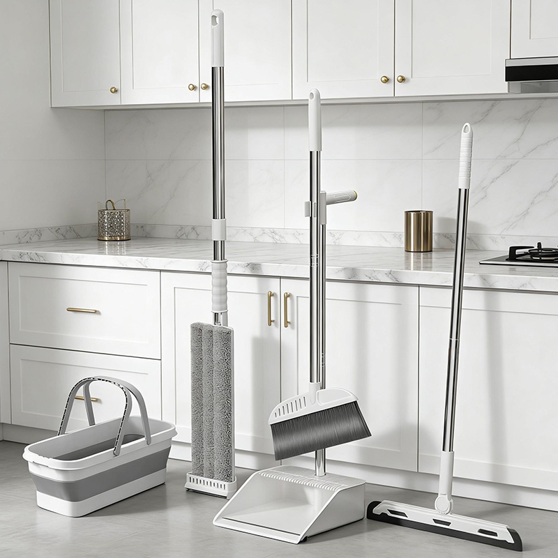 Kit Completo de 5 Peças para Limpeza Vassoura + R