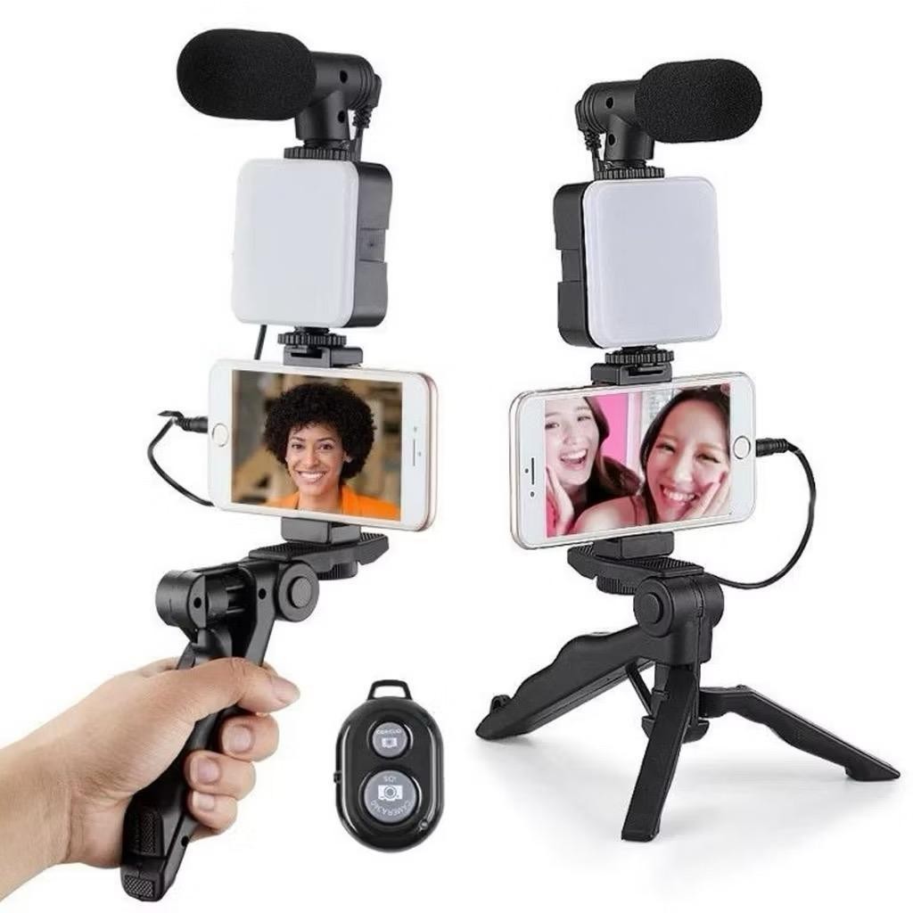Kit Youtuber Tripe Vlog Live Suporte Celular Led c
