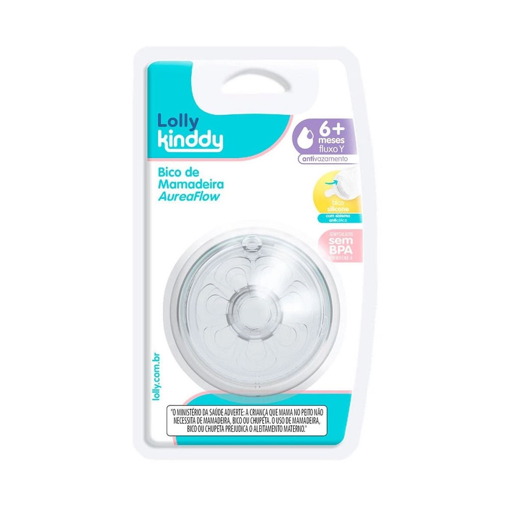 Bico De Mamadeira AureaFlow Lolly Kinddy Fluxo Y A