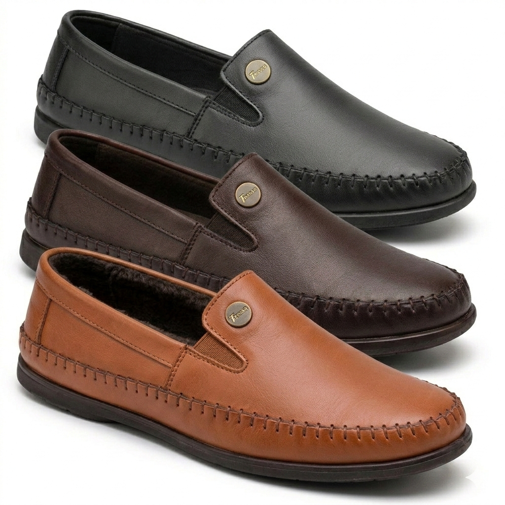 Mocassim Masculino de Couro Legítimo Confortável