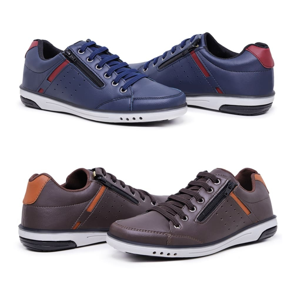 Kit 2 Pares Sapatênis Masculino Fechamento Elasti