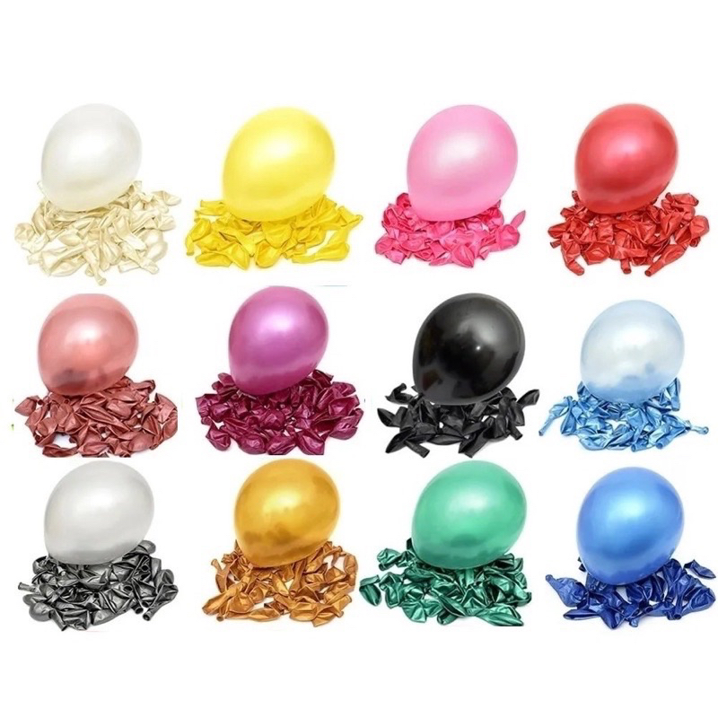 25 Balão Bexiga Pérola Metalizado N. 10 Decoraç