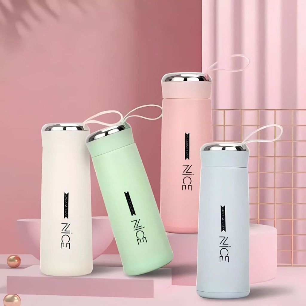 Garrafa de Água Vidro com Proteção 400ml Trends