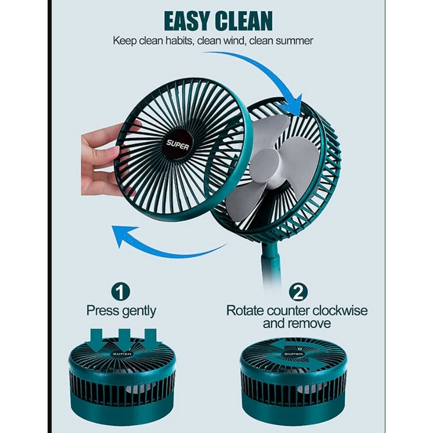 Mini Ventilador De Mesa Portátil Retrátil Dobrá