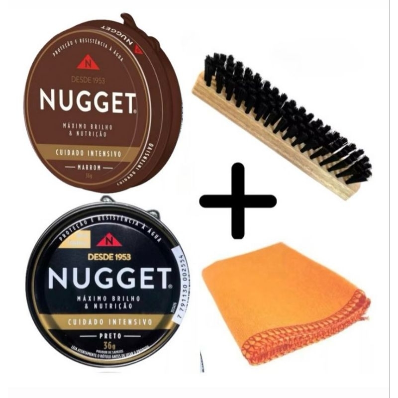 Kit 2 Graxas Nugget Polidor Sapato preto ou marrom