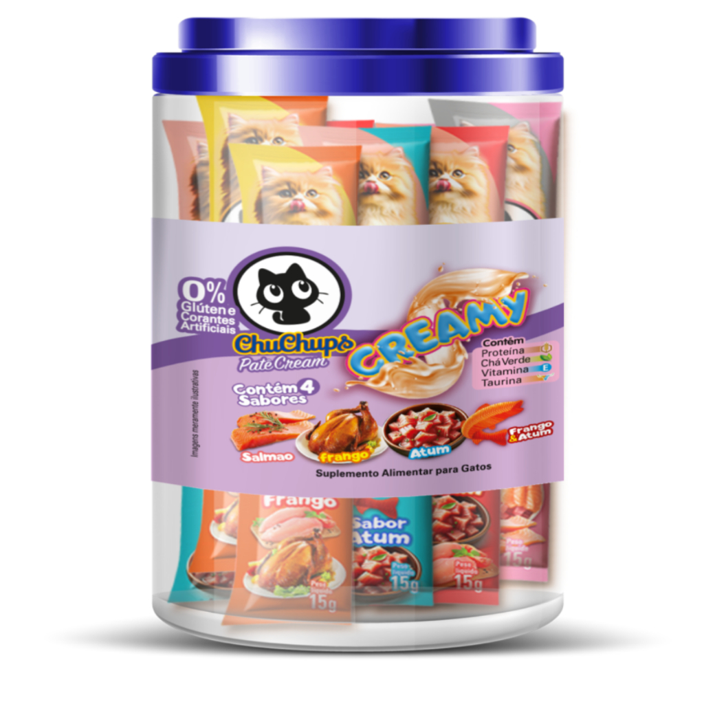 Petisco Gato Chuchups Creamy Pote 24 Sachês ̵