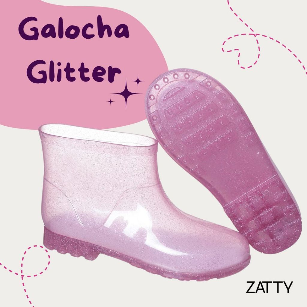 Galocha Transparente Feminino Menina – Zatty