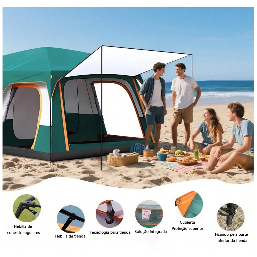Barraca de Camping para Acampamento 8-12 Pessoas 4