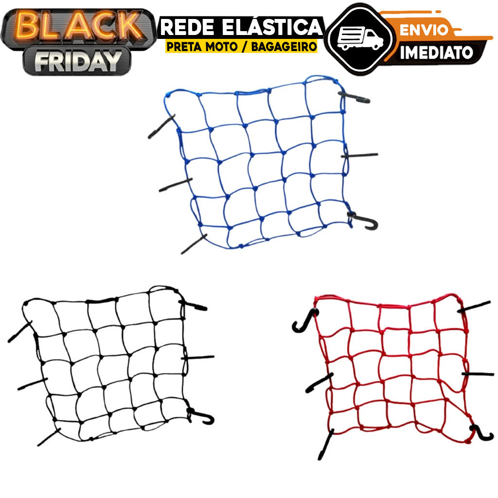 Rede Elastica Aranha 30×30 Moto qualidade Bag